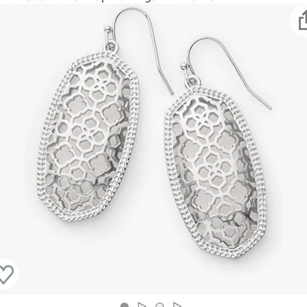 Kendra Scott Elle drop earrings in Rhodium Filigree